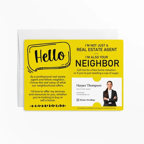 Miniatura 5 de Juego de sobres para agente inmobiliario, 5 x 7 pulgadas, Hello I'm Not Just a Real Estate Agent I'm Also Your Neighbor Cards con sobres, paquete