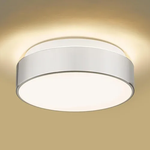 AUTELO Lámpara de techo de montaje empotrado de 12 pulgadas, pantalla de vidrio esmerilado, lámpara de techo de 2 luces cerca del techo en acabado