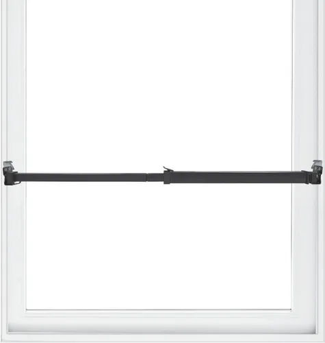 SecurityMan Barra de seguridad para ventana, fácil de instalar para ventanas horizontales/verticales, barra de bloqueo de ventana ajustable (a Negro