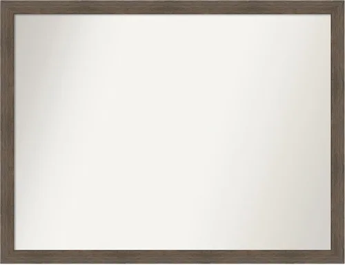 Miniatura 484 de Amanti Art Espejo de pared personalizado no biselado (24 x 27 pulgadas), marco estrecho de nogal chipre - varios tamaños personalizados - Espejo