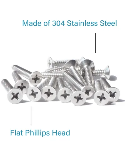 Miniatura 4 de 50 tornillos de madera Phillips de cabeza plana inoxidable #4 x 1-1/4" (32 mm) 18-8 (304) tornillos autorroscantes avellanados de acero inoxidable