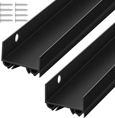 Miniatura 7 de Lineshading 2 juegos de barrido de puerta de plástico PVC de 1 3/4 x 36 pulgadas, tira de sellado de puerta exterior inferior para burletes