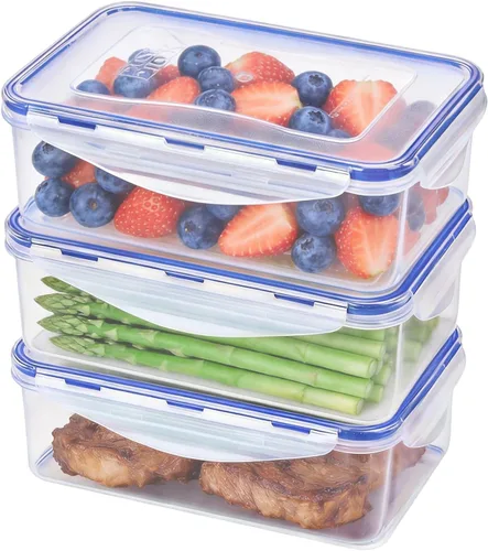 Miniatura 16 de KIGI Pequeño recipiente de plástico para almacenamiento de alimentos para aperitivos, almuerzo y preparación de comidas, sin BPA, tapas herméticas