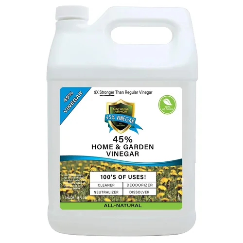 Natural Armor Concentrado de fuerza industrial con 45% de vinagre, extra fuerte, 9 veces más fuerte que el vinagre normal (galón de 128 onzas,