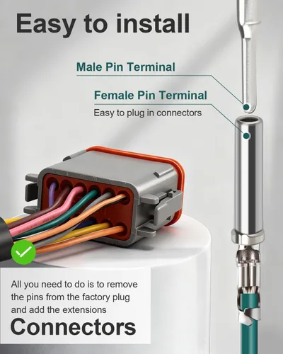 Miniatura 3 de MoKitDora Kit de arnés de extensión de cableado de manillar de 12 pulgadas, cables de control de interruptor para modelos Harley Touring Electra
