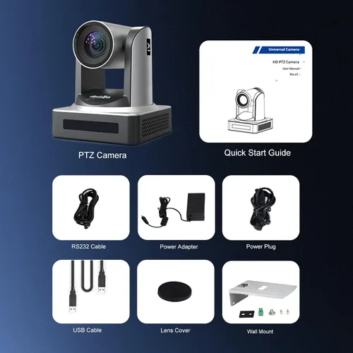 Miniatura 9 de zowietek Cámara PTZ, cámara PTZ de seguimiento automático AI, 1080P60 PoE, zoom óptico 20X, 3G-SDI HDMI USB3.0 LAN, transmisión en vivo