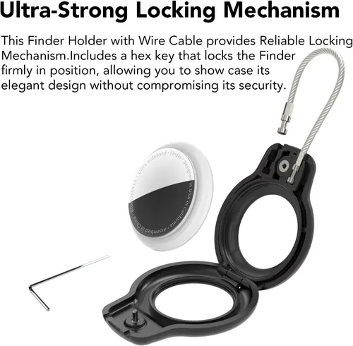 Miniatura 2 de SPGUARD Funda para AirTag con llavero, paquete de 4 unidades para Apple Air Tag con bloqueo de cable de alambre, llavero, accesorios