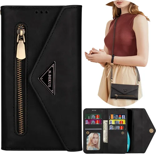 CCSamll - Funda tipo cartera para Samsung Galaxy A53 5G, correa cruzada para el cuello, con correa para el hombro, con soporte para tarjeta de
