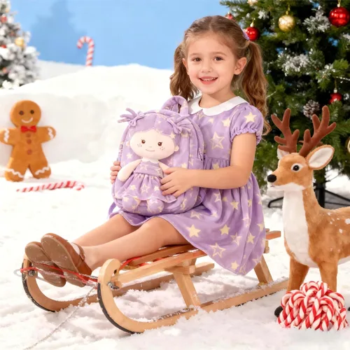 Miniatura 33 de Onetoo Mochila para niños pequeños, regalos de regreso a clases, mochilas para niñas y niños con muñecas de bebé ligeras y suaves en vestido