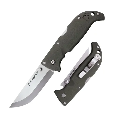 Miniatura 6 de Cold Steel Finn Wolf - Cuchillo plegable de caza con mango naranja AUS8A de 3.5 pulgadas, afilado, 4.375 pulgadas, Griv-Ex Blaze mango naranja