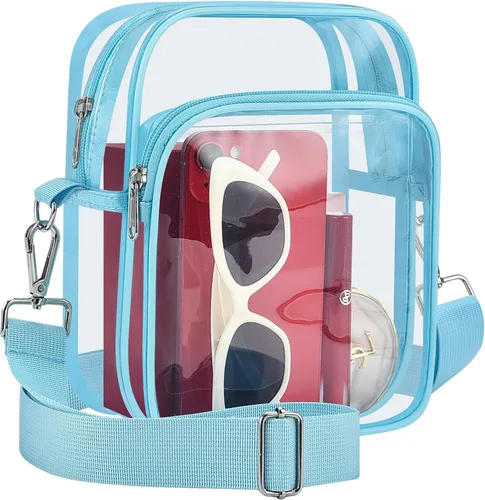 Bolsa transparente para eventos de estadio, pequeña bolsa transparente con correa extraíble, bolsa de estadio para conciertos de trabajo deportivo