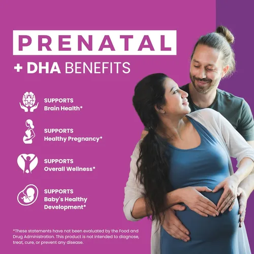 Miniatura 3 de Zaytun Vitamins Vitaminas prenatales halal + DHA, hierro de ácido fólico, jengibre para calmar, un día, para todas las etapas del embarazo, sin