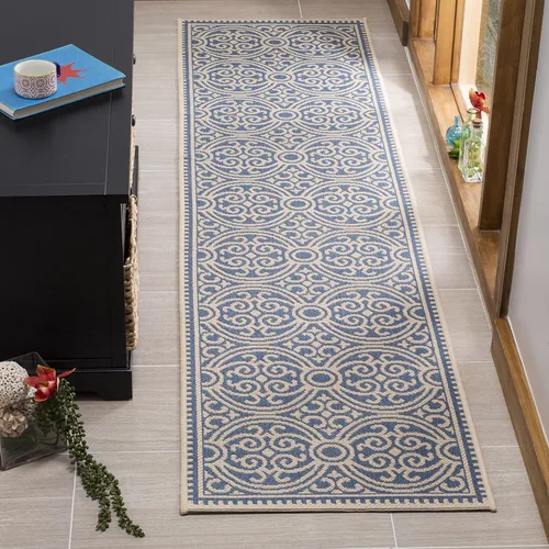 Miniatura 18 de SAFAVIEH Alfombra lavable para exteriores Linden Collection - 4 x 6 pies, aguamarina y crema, no desprende pelusa y fácil de limpiar, ideal