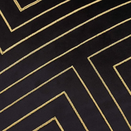 Miniatura 4 de Avigers - Funda de cojín decorativa de terciopelo con rayas geométricas, 18 x 18 pulgadas (45 x 45 cm), diseño de líneas abstractas bordadas en Negro