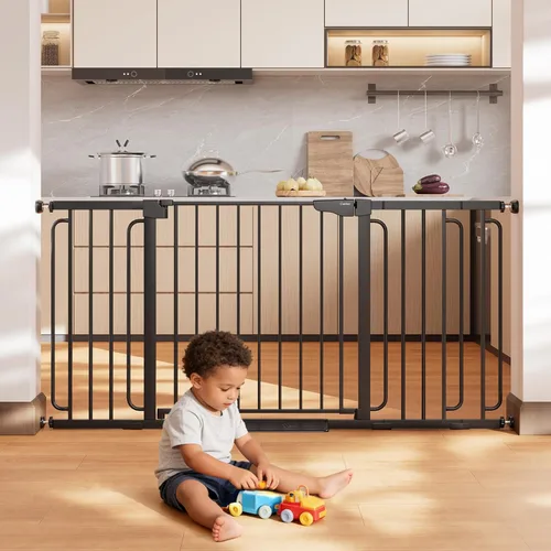 Miniatura 19 de Cumbor Puerta de bebé extra alta de 36 pulgadas para escaleras, puerta para perros de 29.7-40.6 pulgadas de ancho para puertas, puertas de mascotas