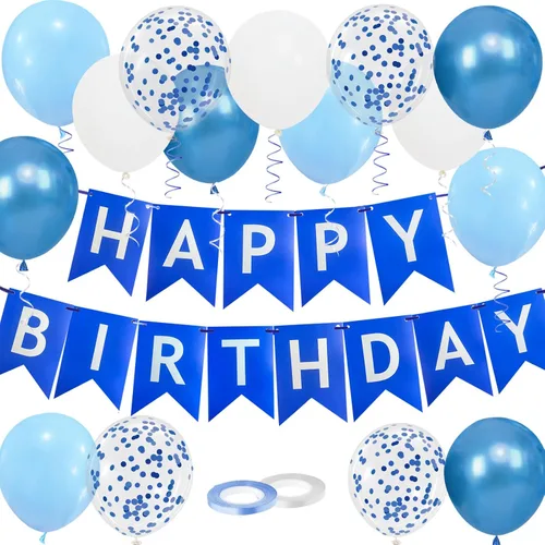Miniatura 16 de Cartel de feliz cumpleaños, decoración de cumpleaños de oro rosa, 16 globos de 12 pulgadas con 2 cintas para decoración de fiesta de niña y mujer