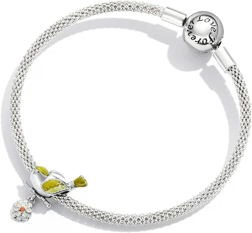 Miniatura 6 de Abalorio de plata de ley con diseño de pájaro para pulsera, con colgante de martín pescador, regalo de joyería para mujeres, niñas, mamá, esposa