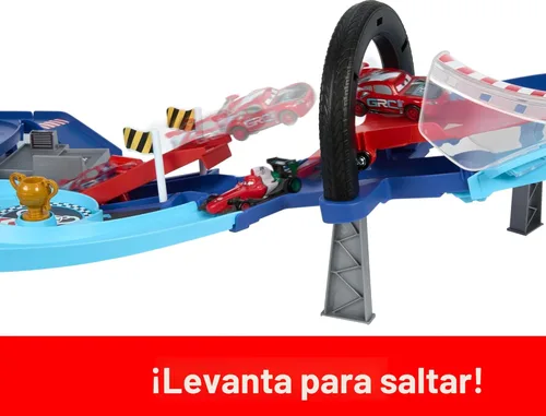 Miniatura 3 de Mattel Disney y Pixar Cars Set de Juego con 2 Vehículos de Juguete, Lightning McQueen y Francesco Bernoulli, Pista de Carreras GRC con Salto