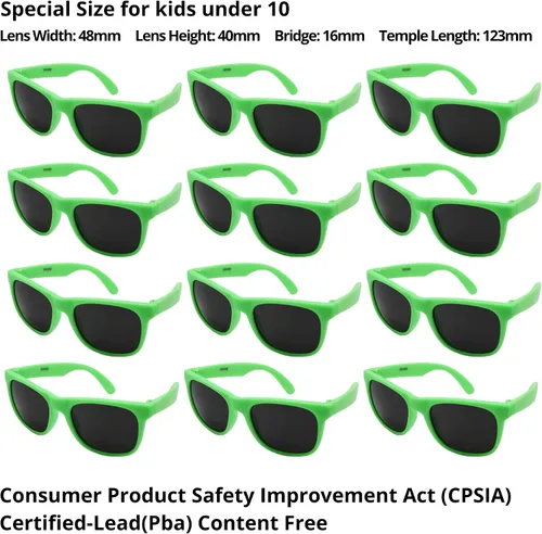 Miniatura 14 de Edge I-Wear - Paquete de 12 lentes de sol neón para niños, regalos de fiesta con certificación CPSIA, plomo (Pb) sin contenido 9402RA