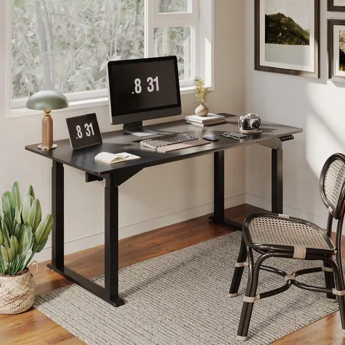 Miniatura 2 de SANODESK - Escritorio de pie de 4 patas, eléctrico de altura ajustable con ajustes preestablecidos de memoria para oficina en casa, escritorio