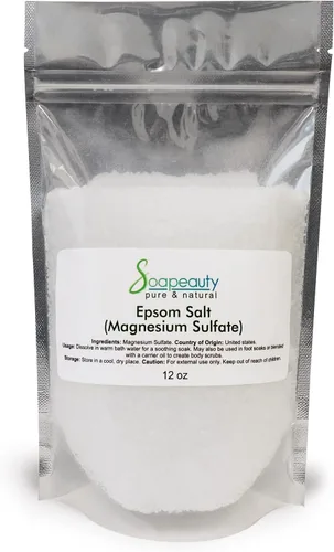 Soapeauty Sal de Epsom – Sulfato de magnesio 100% puro grado USP, Kosher, sin OMG, sin perfume, sal de Epsom para baño y remojo de pies | Fabricado