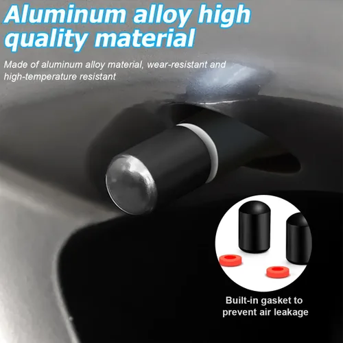 Miniatura 3 de Osilly Tapones para válvulas de neumáticos de automóvil, 4 tapas de vástago de válvula de aleación de aluminio, tapas de válvula de aire