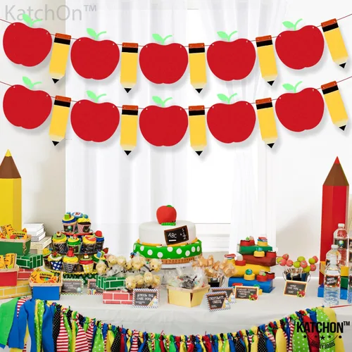 Miniatura 7 de KatchOn, Cartel de fieltro de manzana con lápiz para decoraciones de regreso a clases, paquete de 2, grande, 10 pies, sin bricolaje, cartel