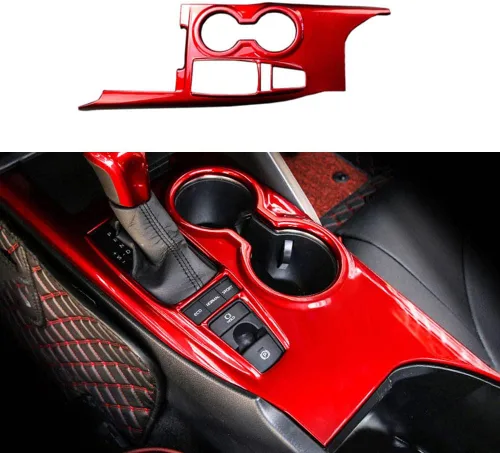 Panel de control de la manija de cambio, 1 unidad, decoración interior del automóvil, accesorios para interiores de automóviles, accesorios para Rojo