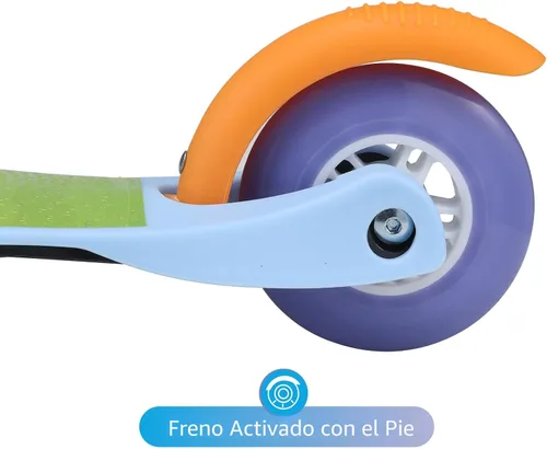 Miniatura 7 de Self Balancing Kick Scooter with Light Up Wheels, Extra Wide Deck, 3 Wheel Platform, Foot Activated Brake, 75 lbs Limit, Kids & Toddlers Girls or