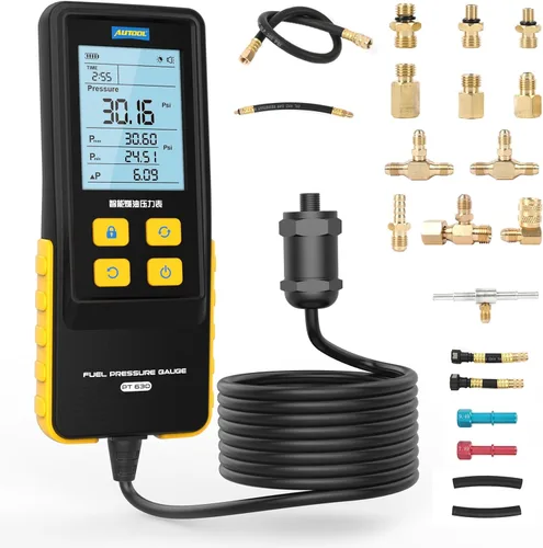 Miniatura 10 de AUTOOL Juego de medidor de compresión digital automotriz, 0-426PSI 0~29bar para kit de herramienta de prueba de compresión de cilindro de motor