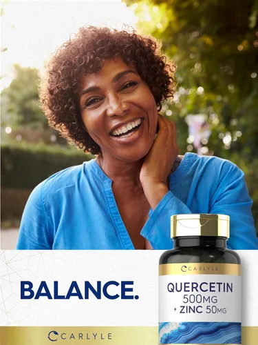 Miniatura 7 de Carlyle Cápsulas de quercetina de 500 mg con 50 mg de zinc 100 unidades Suplemento sin OMG y sin gluten