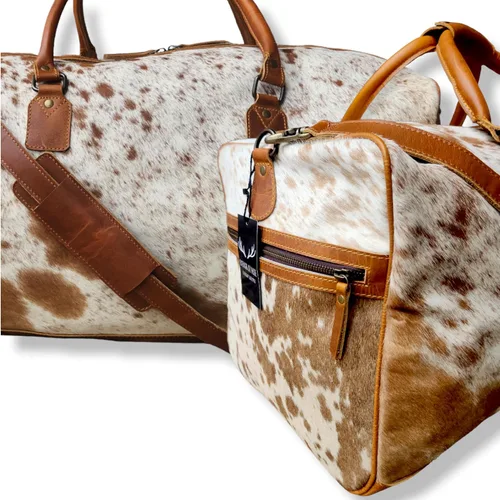 Miniatura 8 de Ranch Junkie Highlands Large Genuine Cowhide Weekender Cowhide Duffel