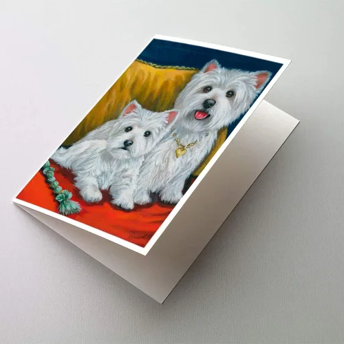 Miniatura 247 de Caroline's Treasures PPP3013GCA7P - Tarjetas de felicitación y sobres para mascotas de Basset Hound Teacher, paquete de 8 tarjetas en blanco