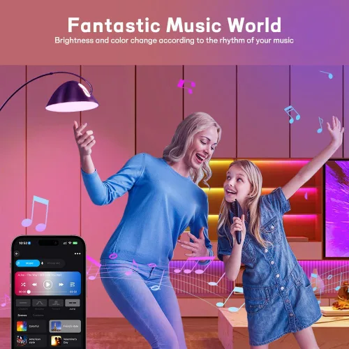 Miniatura 6 de Bombillas LED inteligentes, bombillas Bluetooth, bombillas RGB+CCT que cambian de color con control de aplicación, A19, E26, sincronización