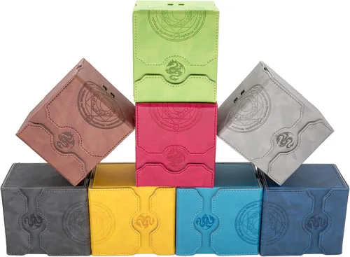 Miniatura 5 de Zoopin - Caja de cuero con contador de vida giratorio integrado, color amarillo para MTG, Yugioh, Pokeman, TES Legacy, Munchkins CCG Decks y también