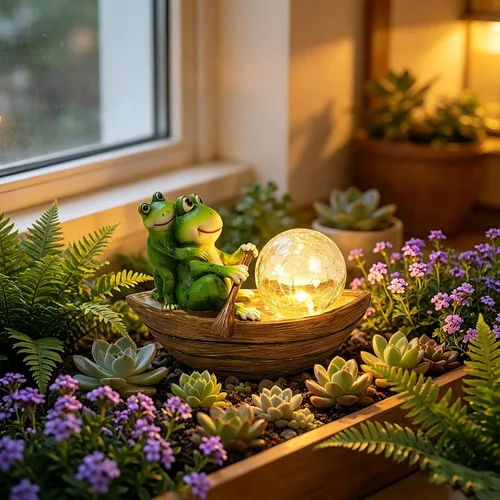 Miniatura 14 de Rezpuao Estatua de jardín de lagarto, decoración solar de lagarto para exteriores, figura de lagartos de resina con luz solar para patio, balcón