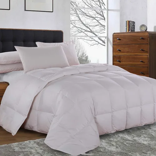 Miniatura 2 de Wholesalebeddings - Edredón de plumón de ganso de peso medio/calidez (King-California King) 100% algodón, patrón sólido, relleno de plumón de ganso
