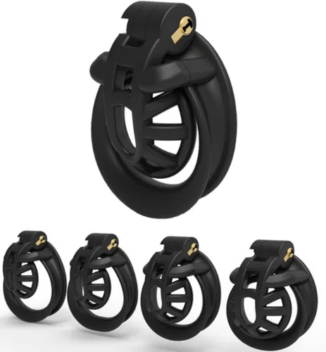 Jaula de castidad plana, jaula de castidad pequeña, jaula de castidad invertida para hombres, jaula de pene para hombre, diseño de bloqueo oscuro,