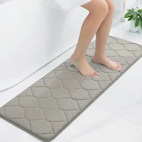 Miniatura 36 de Colorxy - Alfombra de baño de espuma viscoelástica, ultrasuave y antideslizante, absorbe el agua, lavable a máquina, tapete para suelos de ducha