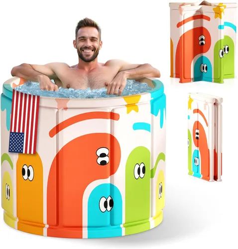 Miniatura 9 de Bañera portátil plegable para adultos – Inmersión caliente y fría 2 en 1, Bañera plegable para adultos de gran capacidad de 105 galones, Tina