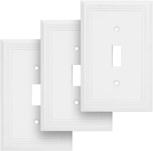 Miniatura 12 de Henne Bery Sunken Pearls - Placa de interruptor/placa de pared y cubierta de salida (decorador individual, 2 unidades, negro mate)