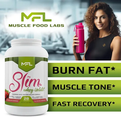 Miniatura 7 de MFL Slim WHEY Proteína en polvo 0.99 oz de proteína Bajo en carbohidratos Batido nutricional adelgazante Endulzado con Stevia 2 libras