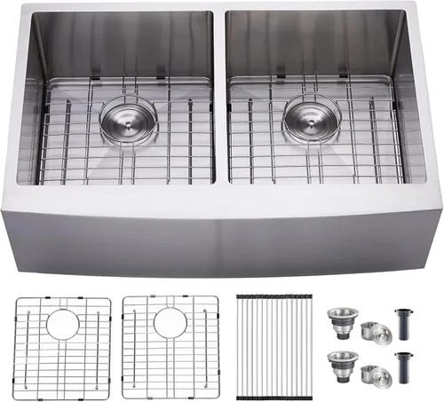 Miniatura 16 de SHACO Fregadero de barra de 15 x 15 pulgadas, fregadero de cocina pequeño de acero inoxidable de 15 pulgadas, fregadero de cocina pequeño de un solo