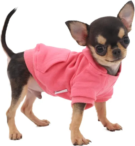 Miniatura 15 de LOPHIPETS Sudadera ligera de algodón para perros pequeños – Sudadera con capucha para chihuahuas, cachorros y razas en miniatura - Azul/XS