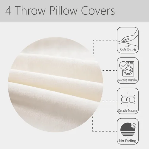 Miniatura 6 de Erosebridal Paquete de 4 fundas de almohada con diseño de círculos circulares y retro, color verde azulado degradado, fundas de cojín redondas Multi