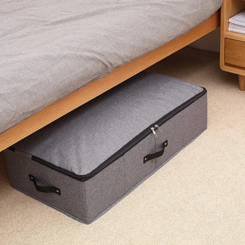 Miniatura 7 de AMJ Cesta de almacenamiento plegable debajo de la cama [2 unidades] con tela duradera para ropa, zapatos, juguetes, mantas, cubos organizadores