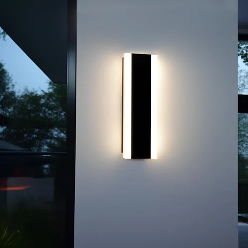 Miniatura 10 de Lámparas de Pared Exteriores Modernas Aplique de Pared LED Largo Negro Lámpara Exterior IP65 Impermeable 10W 3000K Luces de Pared Rectangulares