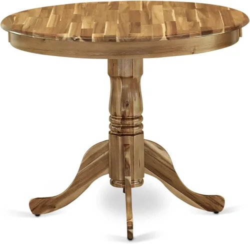 Miniatura 5 de East West Furniture ANEL3-ANA-05 Juego de mesa y sillas de cocina de 3 piezas contiene una mesa redonda de comedor con pedestal y 2 sillas Parsons