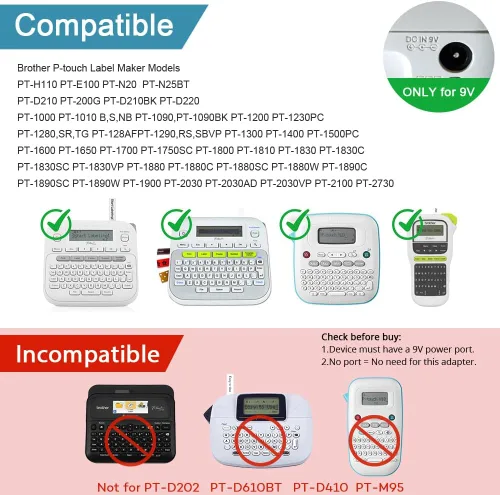 Miniatura 3 de FOUCECLAUS Adaptador de energía AC DC compatible con Brother P-Touch PT-D210 PTD 210 PTD220 PT-D200VP PTH110 Etiquetadora, fuente de alimentación UL