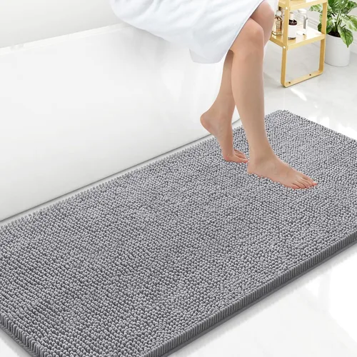 Miniatura 121 de Arotive Alfombras de baño de felpilla extrasuaves y absorbentes, de 24 x 16 pulgadas, lavables a máquina, parte trasera de goma antideslizante